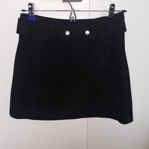 Suede mini skirt